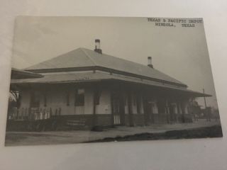 Mineola Texas T&p Rr Station Railroad Depot B&w Real Photo Postcard Rppc