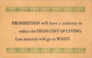 Prohibition Anti Alcohol Temperance Comic Political Postcard (c.  1910)