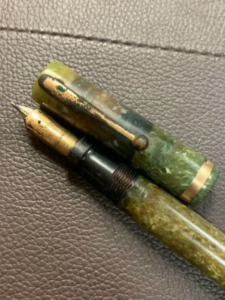 Vintage Sheaffer White Dot Lifetime Jade Green Fountain Pen