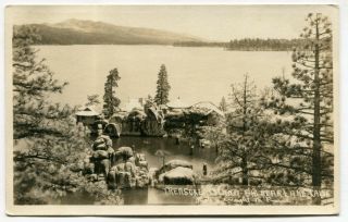 1923 Vintage Postcard: " Treasure Island - Big Bear Lake " [calif]