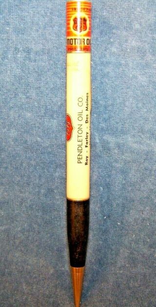 Vintage Ritepoint Mechanical Pencil Phillips 66 Oil Can Top Orange Blk