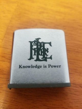 Vintage Zippo Knowledge Is Power Tape Measure 6 Ft