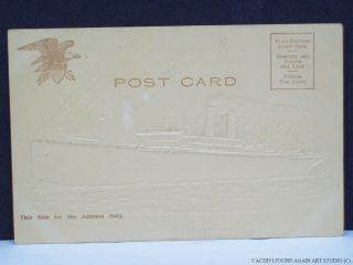 White Star Line Steamship RMS Baltic Ocean Liner Steamer Embossed Postcard Old 2