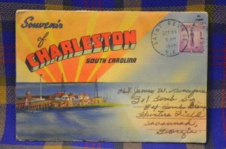 Vintage Souvenir Charleston,  S.  C.  18 Picture Postcard - Publish Paul E.  Trouche1940s