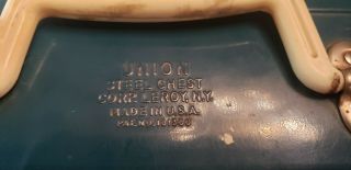 Vintage Union Steel Chest Utility Tool Box Leroy,  NY,  USA green 3