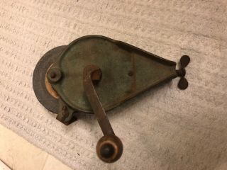 Antique Vintage Cast Iron Hand Crank Bench Mount Grinder Knife Sharpener Tool