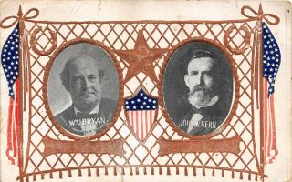1908 William Jennings Bryan John Kern Presidential & Vice President Political Pc