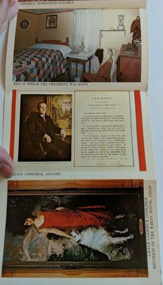 Vintage Plymouth Notch Vermont Fold Out Postcard Folder Calvin Coolidge Home 5
