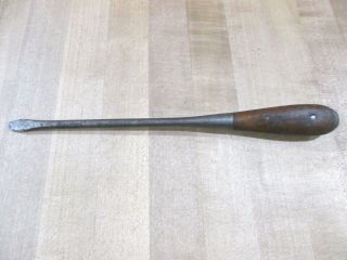Vintage Inlaid Wood Handled Screwdriver 12 1/2 Inches Long Germany