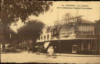 Saigon Vietnam Indo - China Casino & Street C1915 Postcard