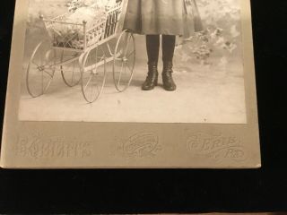 Antique/Vintage Photograph/Postcard Little Girl W/ Baby Doll In Carriage Roberts 2