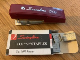 Vintage Swingline “tot 50” Mount Desk Top Mini Stapler Of Staples