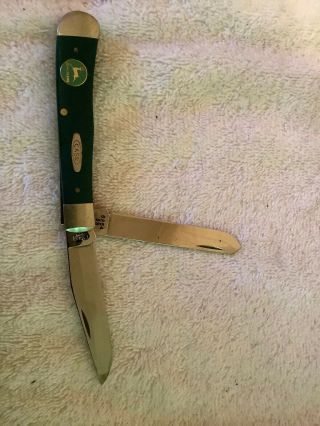 Case Xx Green Trapper Pocket Knife Antique Hunter 6254 Ss Usa John Deere