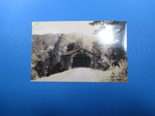 Vintage Mount Mansfield And Safford Covered Bridge Vermont Scenic Post Card Pc53