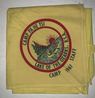 Camp Pa He Tsi Staff Neckerchief 1961 Yellow