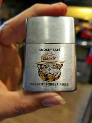 Smokey The Bear Lighter.  Vintage Zippo Smokey The Bear Lighter.  Rare.