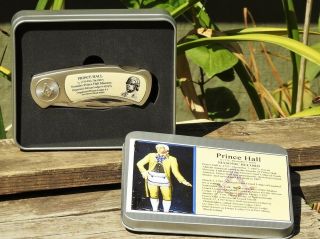Prince Hall Masonic Folding Pocket Knife - Legendary Freemasons - Mason