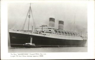 Cunard White Star Line Steamship The Mauretania Real Photo Postcard