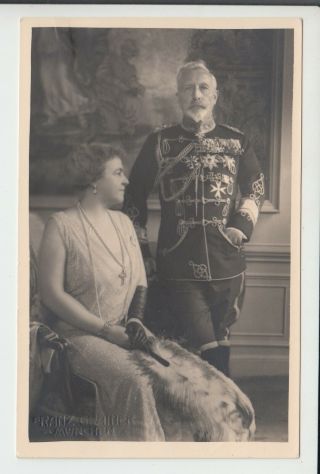 Kaiser Wilhelm Ii & Hermine Pss Reuss In Parade Uniform / Gala Dress Rare Photo