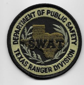 Swat Subdued Dept Pub Safety Texas Ranger Dps Tx Shoulder Patch