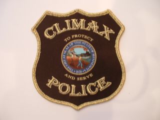 Climax Police Obsolete Cloth Shoulder Patch Minnesota Usa