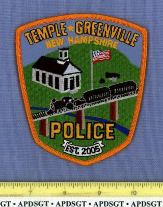 Temple Greenville Hampshire Sheriff Police Patch Old Steam Railroad Train