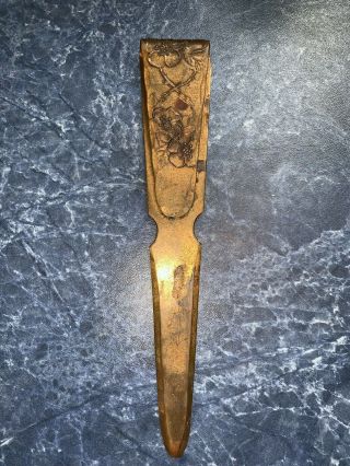 Vintage Handmade Bronze Letter Opener By Natale - Grove City,  Pa.