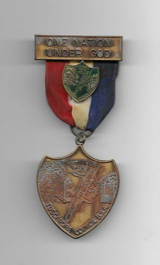 1968 Bath Pilgrimage Medal And Pin Tuscarora Council Boy Scouts Of America Bsa