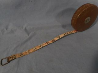Vintage Lufkin Rule Co.  50 Ft.  Metallic Cloth Tape Measure - Leather Case
