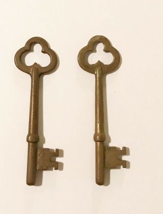 Vintage Skeleton Keys - Set Of Two - From An Old Hospital