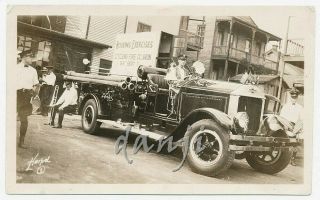 Band By American Lafrance Fire Truck Citizens Fire Co Avon Old L.  Harpel Photo