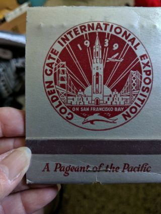 1939 Golden Gate Exposition Vintage Giant Match Book