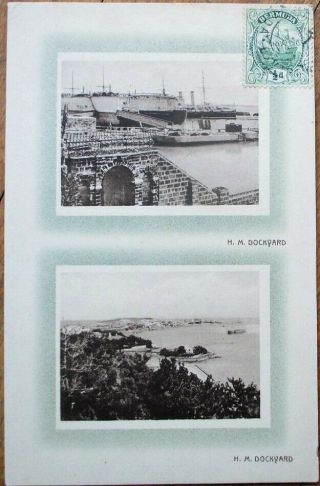 Bermuda 1910 Postcard: Two Views Of 