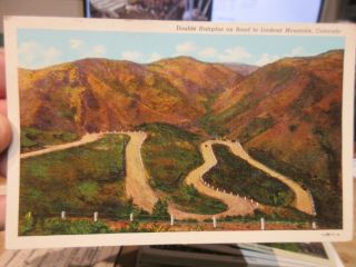 Vintage Old Colorado Postcard Lookout Mountain Golden Hairpin Curves Switchback