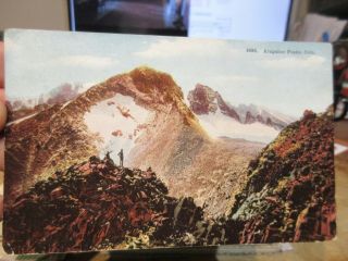 Vintage Old Colorado Postcard Arapahoe Peaks Rocky Mountain Climbers Men On Top