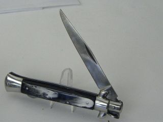 Vintage Italy Stiletto Folding Pocket Knife W/ Spring Lock Back - Minty 5 " Closed