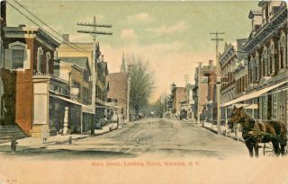 A Quiet Day On Main Street,  Looking North,  Warwick,  York Ny 1908