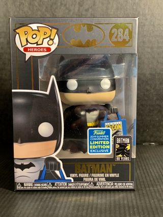 Funko Pop Batman With Sdcc Bag 284 San Diego Comic Con 2019
