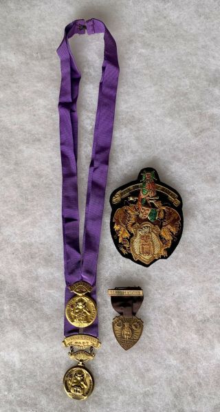 1963 Royal Order Of Jesters Neck Medal,  Bullion Gold Siler Bullion Badge