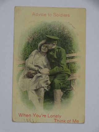 1918 Postcard Wwi Advice To Soldiers Oshkosh Wi To Arthur Zuricky Fort Riley Ks