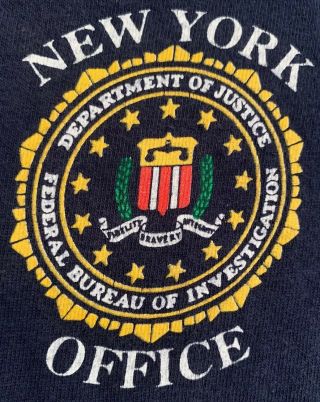 Fbi Federal Bureau Of Investigation York Long Island T - Shirt Sz M Nypd