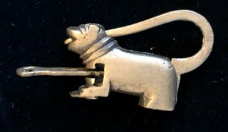 Vintage Dog Brass Lock With Key