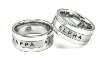Kappa Alpha Fraternity Tungsten Ring With Laser Etched Letters -