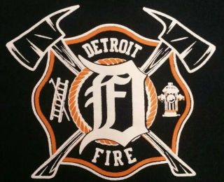 Detroit Fire Department Dfd Wayne County Michigan Ems T - Shirt Sz Xl Fdny