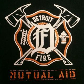 Detroit Fire Department DFD Wayne County Michigan EMS T - Shirt Sz XL FDNY 3