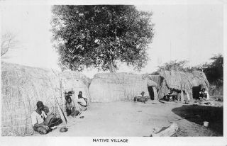 Rppc Native Village Bulawayo Africa Black Americana Real Photo Postcard (1940s)