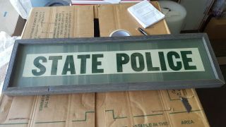 Antique Vintage Pa State Police Vehicle Decal Green On White 1970 