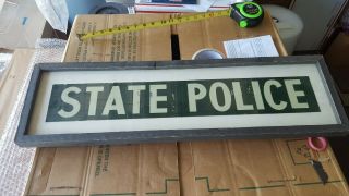 Antique Vintage Pa State Police Vehicle Decal White On Green 1970 