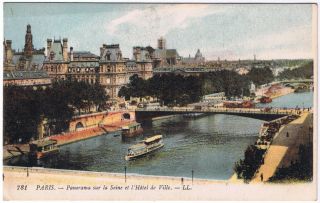 Vintage Colour Postcard Paris - Panorama Sur La Seine Et L 