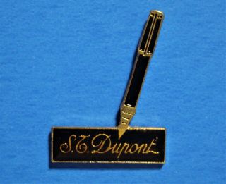 Dupont Fountain Pen - S.  T.  Dupont - Vintage Lapel Pin - Hat Pin - Pinback